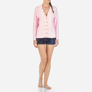 Women 009 Solid - Women Terry Cloth Cardigan Sweaters Solid, Peony frontworn Women 009 Solid - Women Terry Cloth Cardigan Sweaters Solid, Peony frontworn