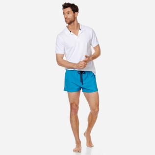 Uomo Classico corto Unita - Costume da bagno corto uomo stretch e aderente a tinta unita, Hawaii blue supp2 Uomo Classico corto Unita - Costume da bagno corto uomo stretch e aderente a tinta unita, Hawaii blue supp2