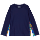 Autros Estampado - Camiseta de baño unisex de manga larga con protección solar y estampado Multicolore Medusa, Azul marino vista frontal