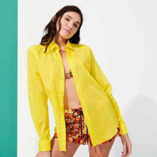 AUTRES Uni - Chemise légère en Voile de Coton unie, Citron supp1 AUTRES Uni - Chemise légère en Voile de Coton unie, Citron supp1