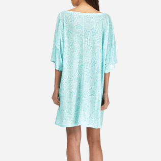 Mujer T-Shirt Estampado - Camiseta extragrande en tencel con estampado Hypnotic Turtles para mujer, Laguna supp2 Mujer T-Shirt Estampado - Camiseta extragrande en tencel con estampado Hypnotic Turtles para mujer, Laguna supp2