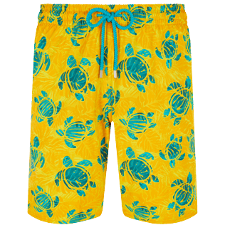 男款 Others 印制 - 男士 Turtles Madrague 长款泳裤, Yellow 正面图
