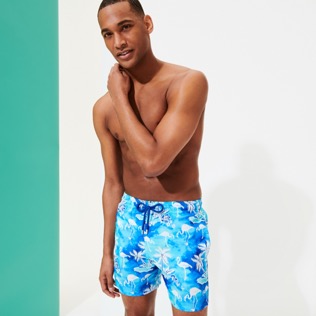 Men Ultra-light classique Printed - Men Swim Trunks Ultra-light and packable 2012 Flamants Roses, Lagoon front worn view