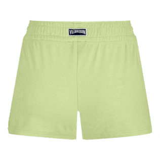 Imagen de Mujer Autros Liso - Pantalón corto de tejido terry de color liso para mujer, Coriander vista trasera Imagen de Mujer Autros Liso - Pantalón corto de tejido terry de color liso para mujer, Coriander vista trasera