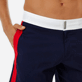 Herren Flat belts Uni - Tricolor Stretch-Badehose mit flachem Gürtel für Herren, Marineblau Details Ansicht 1