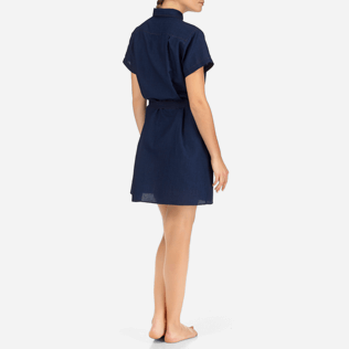 Women Dresses Solid - Indigo Dress, Indigo backworn Women Dresses Solid - Indigo Dress, Indigo backworn