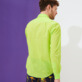 Men Others Solid - Unisex Cotton Voile Light Shirt Solid, Lemongrass back worn view