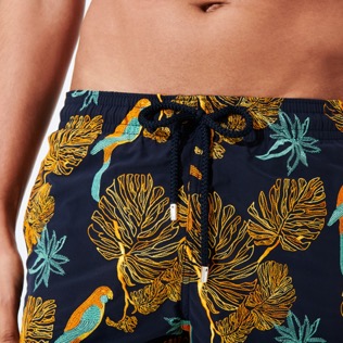 Men Classic Embroidered - Men Swim Trunks Embroidered 1998 Les Perroquets - Limited Edition, Navy details view 1