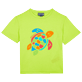Boys Others Printed - Boys Organic Cotton T-shirt Tortue Multicolore, Lemongrass front view