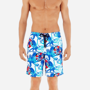 Hombre Corte Largo Estampado - Bañador con estampado Soccer Turtles para hombre, Blanco supp1 Hombre Corte Largo Estampado - Bañador con estampado Soccer Turtles para hombre, Blanco supp1