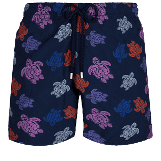 Photo de Homme CLASSIQUE Imprimé - Maillot de bain homme Ronde des Tortues Indies, Bleu marine vue de face Photo de Homme CLASSIQUE Imprimé - Maillot de bain homme Ronde des Tortues Indies, Bleu marine vue de face