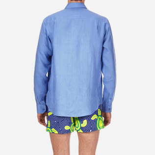 Hombre Autros Liso - Camisa de lino liso para hombre, Lavanda supp2 Hombre Autros Liso - Camisa de lino liso para hombre, Lavanda supp2