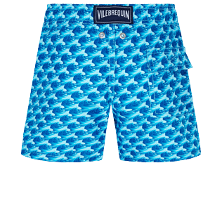 Boys Others Printed - Boys Swim Trunks Micro Waves, Lazulii blue back view