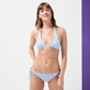 Damen Fitted Bedruckt - Ikat Medusa Mini-Bikinihose für Damen, Weiss Vorderseite getragene Ansicht