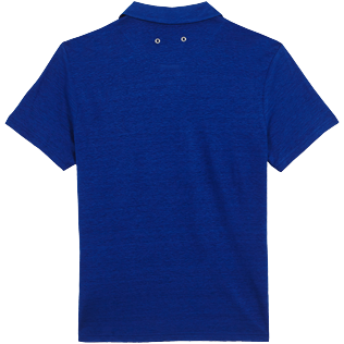 Uomo Altri Unita - Polo uomo in jersey di lino tinta unita, Blu batik back Uomo Altri Unita - Polo uomo in jersey di lino tinta unita, Blu batik back