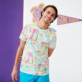 Herren Andere Bedruckt - Multicolore Vilebrequin T-Shirt aus Baumwolle für Herren, Weiss Vorderseite getragene Ansicht