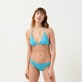 Mujer Halter Estampado - Top de bikini anudado alrededor del cuello con estampado Micro Waves para mujer, Lazulii blue detalles vista 1