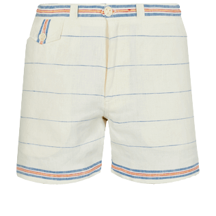 Men Others Graphic - Men 1972 Stripes Linen Bermuda Shorts, Chalk front Men Others Graphic - Men 1972 Stripes Linen Bermuda Shorts, Chalk front