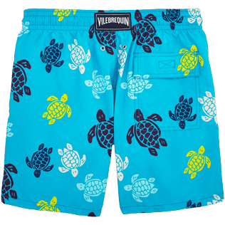 Men Classic / Moorea Printed - Multicolor Turtles Swim shorts, Azure back Men Classic / Moorea Printed - Multicolor Turtles Swim shorts, Azure back