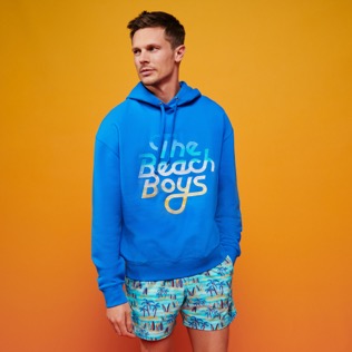 Homme AUTRES Imprimé - Sweat à capuche en coton organique homme brodé - Vilebrequin x The Beach Boys, Faience vue de détail 2