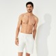 Men Others Solid - Unisex Terry Jacquard Bermuda shorts, Chalk front worn view