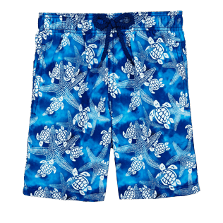 Boys Classic / Moorea Printed - Boys Swimtrunks Starlettes & Turtles Vintage, Neptune blue front Boys Classic / Moorea Printed - Boys Swimtrunks Starlettes & Turtles Vintage, Neptune blue front