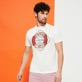 Men Others Printed - Men Cotton T-shirt Vilebrequin Vacation Tools, Off white front worn view