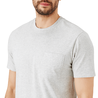 Hombre Autros Liso - Camiseta en punto de algodón Pima liso para hombre, Gris jaspeado supp1 Hombre Autros Liso - Camiseta en punto de algodón Pima liso para hombre, Gris jaspeado supp1