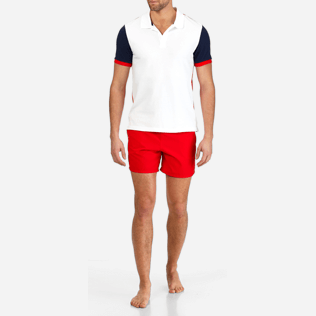 Men Others Solid - Men Cotton Pique Polo shirt Multicolor, Navy frontworn Men Others Solid - Men Cotton Pique Polo shirt Multicolor, Navy frontworn