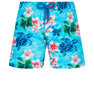 Boys Others Printed - Boys Swim Trunks Turtles Jungle, Lazulii blue front view