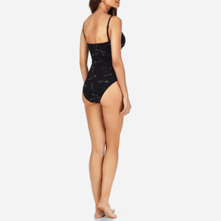 Femme Une Pièce Imprimé - Maillot de bain Une pièce Bustier Femme Fish Dance, Noir backworn Femme Une Pièce Imprimé - Maillot de bain Une pièce Bustier Femme Fish Dance, Noir backworn