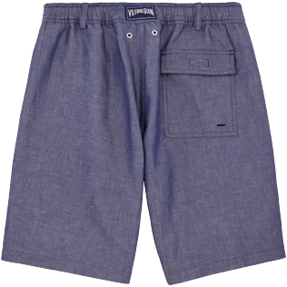 Uomo Bermuda Unita - Bermuda a sigaretta tinta unita, Blu jeans back Uomo Bermuda Unita - Bermuda a sigaretta tinta unita, Blu jeans back