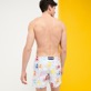Men Classic Embroidered - Men Swim Trunks Embroidered Multicolore Medusa - Limited Edition, White back worn view