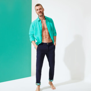 Men Others Printed - Men Chino Pants So Kind Dragon, Navy frontworn Men Others Printed - Men Chino Pants So Kind Dragon, Navy frontworn