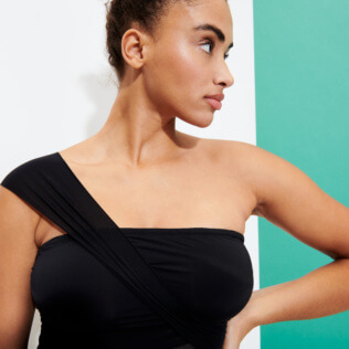 Women One piece Solid - Women Bustier One-piece Swimsuit Solid, Black supp3 Women One piece Solid - Women Bustier One-piece Swimsuit Solid, Black supp3