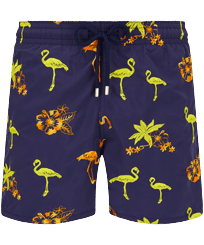Men Classic Embroidered - Men Swimwear Embroidered 2012 Flamants Rose - Limited Edition, Sapphire front view
