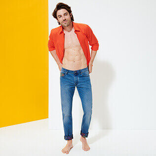 printed denim jeans mens