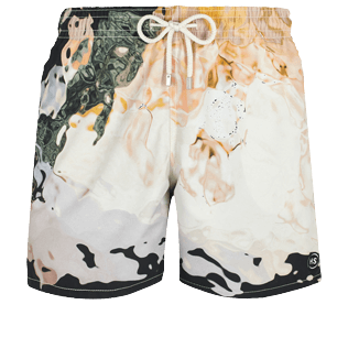 Men Stretch classic Printed - Men Swimwear Distortive water - Vilebrequin x Highsnobiety, Wild stone front view