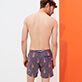 Men Classic Embroidered - Men Swimwear Embroidered Paon Paon - Limited Edition, Caraway back worn view