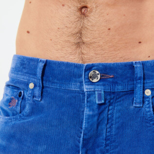 Men Others Solid - Men Velvet Fine-Ribbed Corduroy Bermuda, Sea blue supp2 Men Others Solid - Men Velvet Fine-Ribbed Corduroy Bermuda, Sea blue supp2