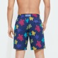 Men Others Printed - Men Stretch Long Swim Shorts Ronde Des Tortues, Navy back worn view