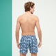 Men Others Printed - Men Stretch Swimwear Batik Fishes, Navy back worn view