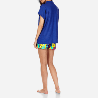 Damen Andere Uni - Solid Polohemd aus Leinenjersey für Damen, Neptune blue backworn Damen Andere Uni - Solid Polohemd aus Leinenjersey für Damen, Neptune blue backworn
