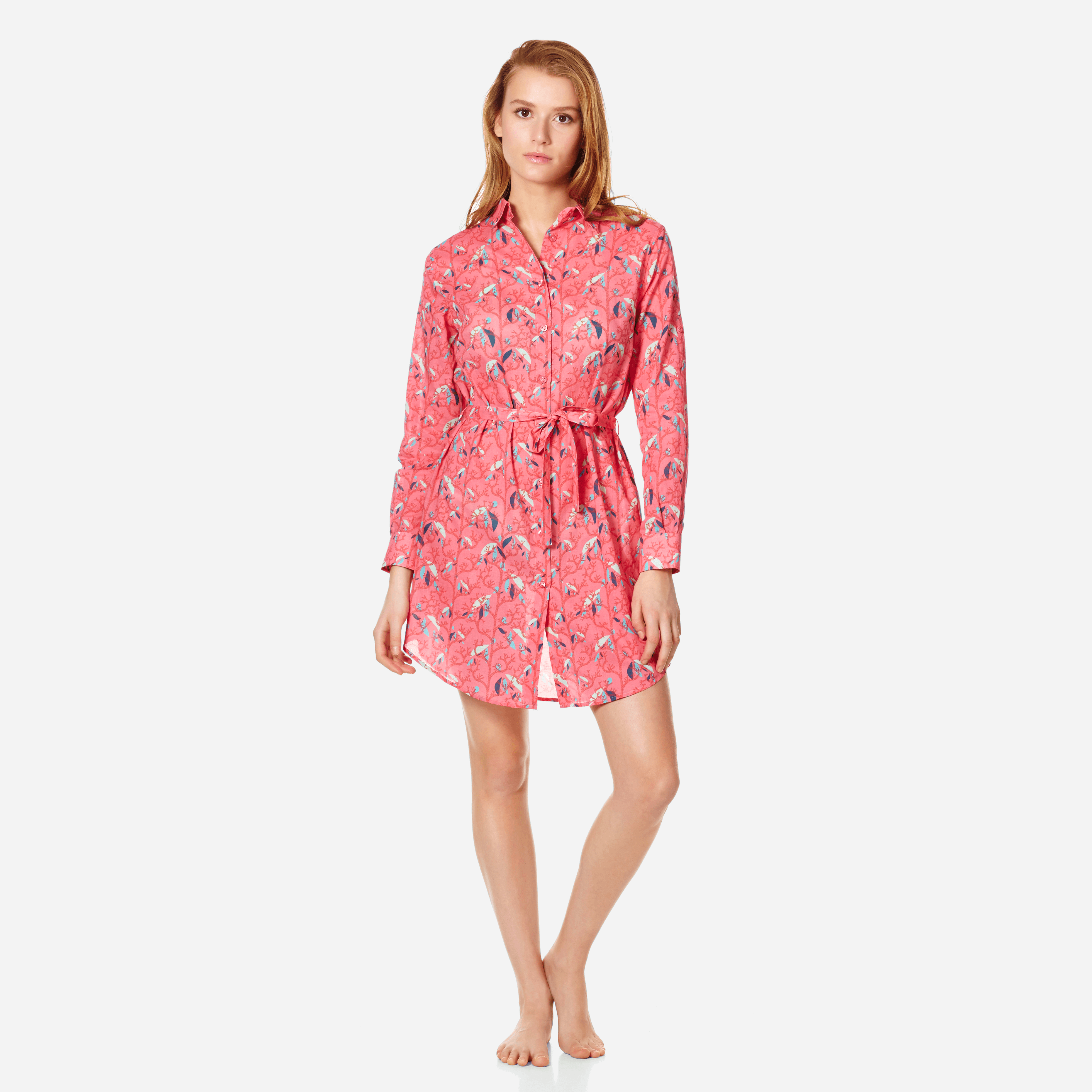 VILEBREQUIN WOMEN COTTON VEIL SHIRT DRESS TURTLES SONG,FNCH9V06