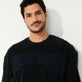 Men Others Solid - Unisex Terry Jacquard Crew Neck Sweater, Black details view 6