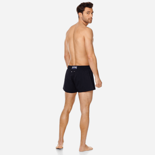 Uomo Classico corto Unita - Costume da bagno corto uomo stretch e aderente a tinta unita, Nero backworn Uomo Classico corto Unita - Costume da bagno corto uomo stretch e aderente a tinta unita, Nero backworn