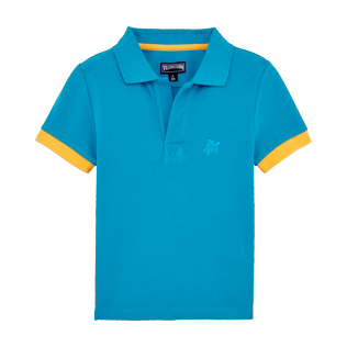 Boys Others Solid - Boys Cotton Pique Polo Shirt Solid, Seychelles front Boys Others Solid - Boys Cotton Pique Polo Shirt Solid, Seychelles front