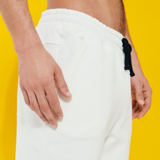 Hombre Autros Liso - Pantalón de chándal en algodón de color liso para hombre, Off white detalles vista 4