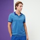 Men Others Solid - Men Changing Cotton Pique Polo Shirt Solid, Azure details view 4