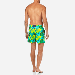 Men Classic / Moorea Printed - Mappemonde Dots Swim shorts TE MANA O TE MOANA, Veronese green backworn Men Classic / Moorea Printed - Mappemonde Dots Swim shorts TE MANA O TE MOANA, Veronese green backworn